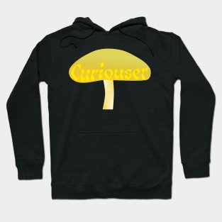 Curiouser Yellow Mushroom from Alice in Wonderland - Brown Hoodie